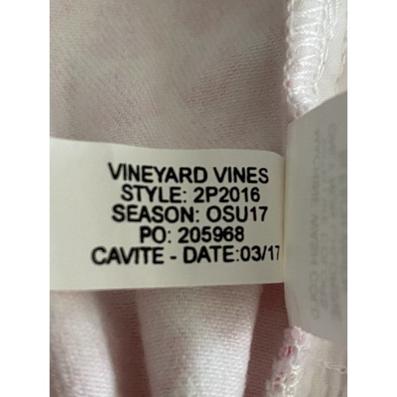 Vineyard Vines White Pink Sea Shell Cotton Pants Womens Zip Up Pockets Size 14 - Picture 7 of 10